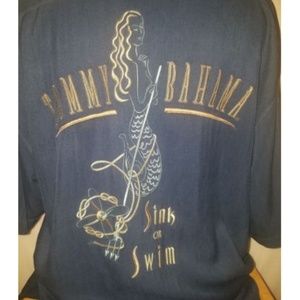 Tommy Bahama L Blue Sink Or Swim S/S Button Shirt